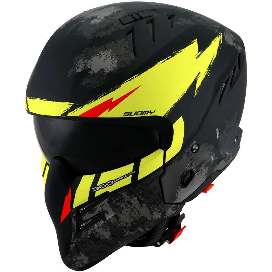 Casco Jet SUOMY ARMOR HI VOLT - (Matt Black/Yellow)
