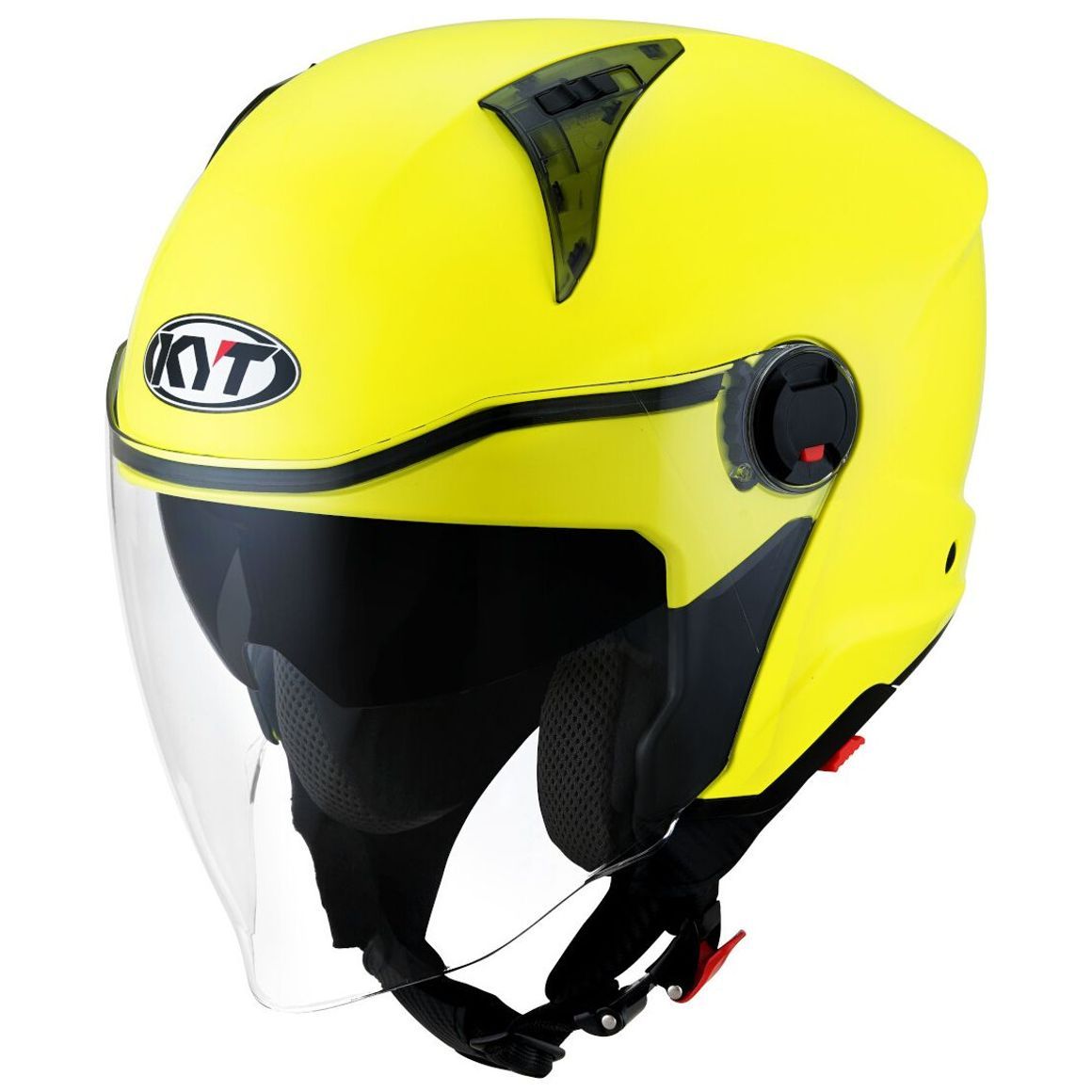 Casco Jet KYT D-CITY PLAIN - (Yellow Fluo)