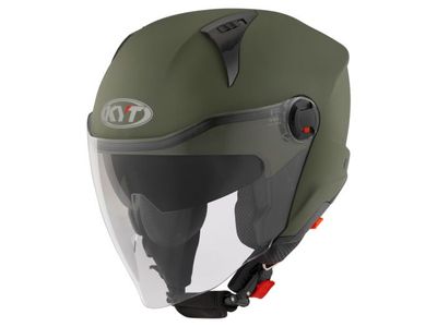 Casco Jet KYT D-CITY PLAIN - (Matt Army Green)