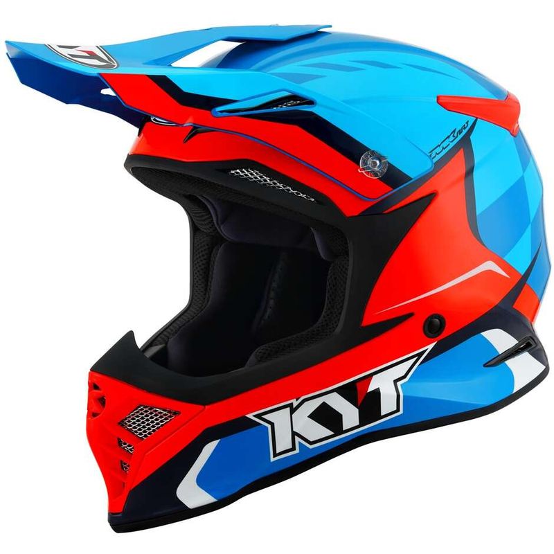 Casco Cross KYT SKYHAWK GLOWING - (Blue/Orange Fluo)