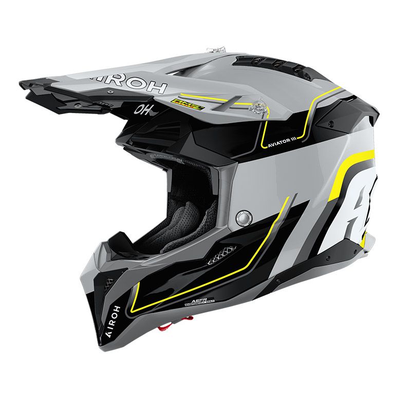 Casco Cross AIROH AVIATOR 3 LEADER - (Yellow Gloss)