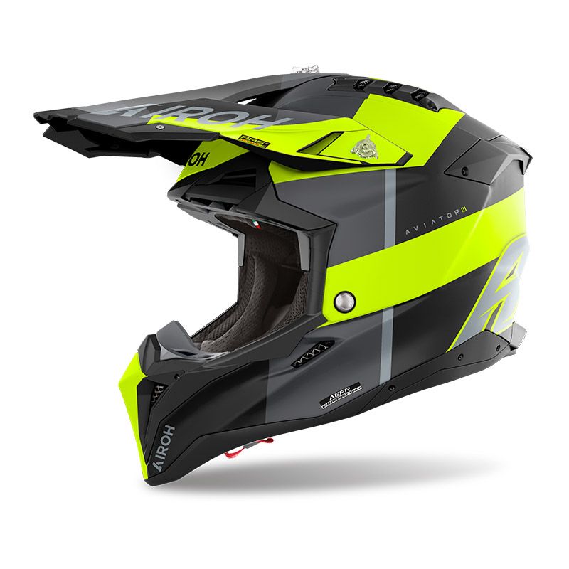 Casco Cross AIROH AVIATOR 3 MONARCH - (Yellow Matt)