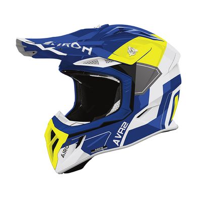 Casco Cross AIROH AVIATOR ACE 2 SHIELD - (Blue/Yellow Gloss)