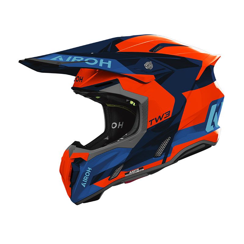 Casco Cross AIROH TWIST 3 FANCY - (Blue/Orange Gloss)