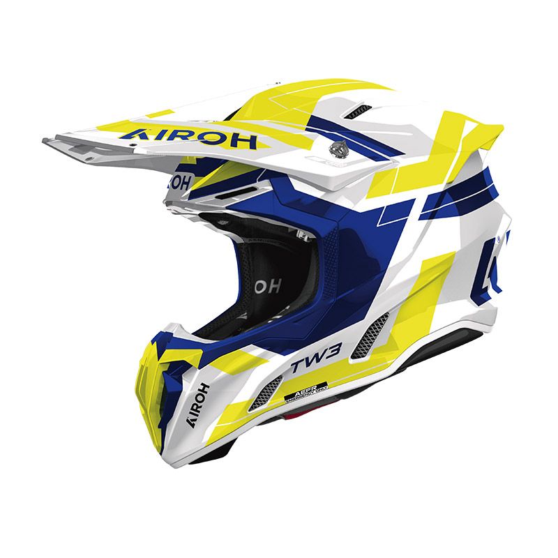 Casco Cross AIROH TWIST 3 DYNASTY - (Blue/Yellow Gloss)