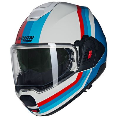 Casco Modulare Ribaltabile NOLAN N120-1 LINEO - (Bianco/Blu/Rosso) Casco Modulare Ribaltabile NOLAN N120-1 LINEO - (Bianco/Blu/Rosso)