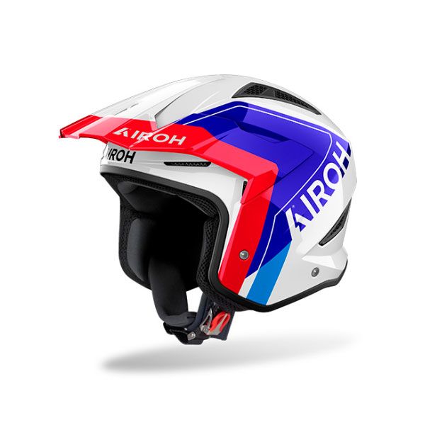 Casco Jet AIROH TRR 2 HUNT - (Blue/Red Gloss)
