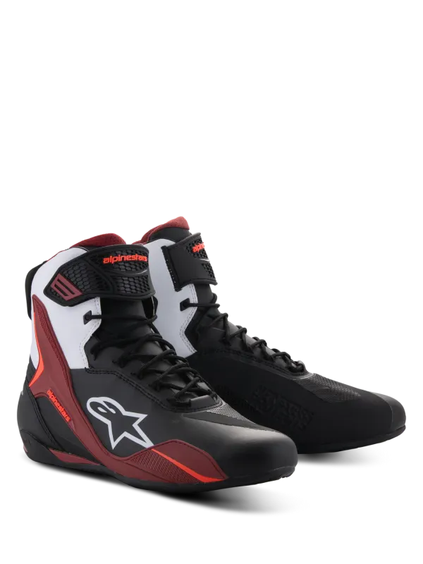 Scarpe Moto ALPINESTARS FASTER-4 - (Black/White/Dark Red)