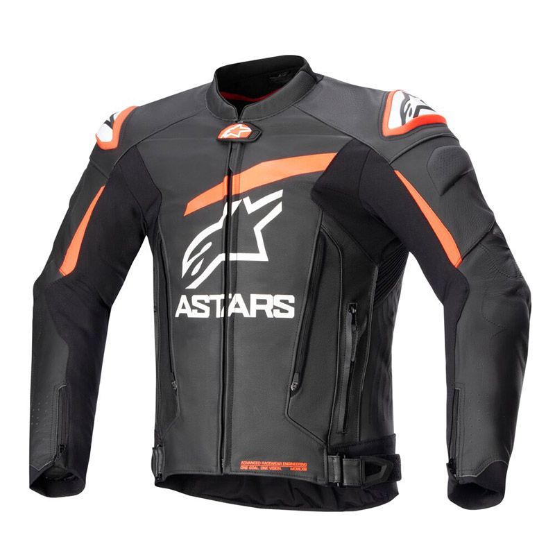Giacca Pelle ALPINESTARS GP PLUS V4 - (BlackRed Fluo)