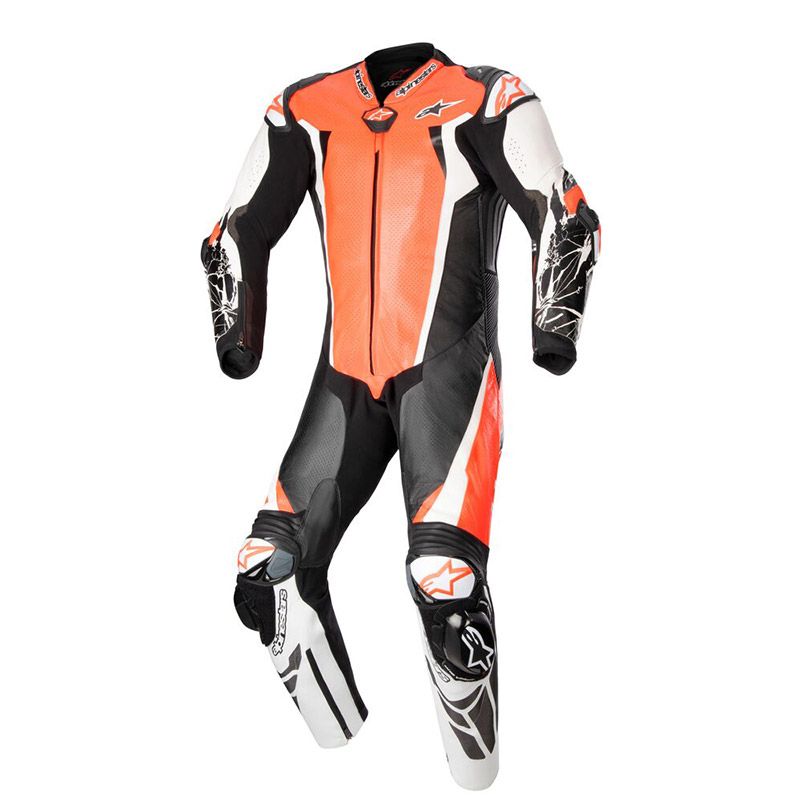 Tuta Pelle Intera ALPINESTARS RACING ABSOLUTE V2 - (Red Fluo/White/Black)
