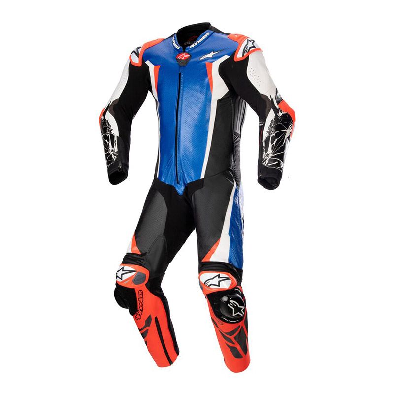 Tuta Pelle Intera ALPINESTARS RACING ABSOLUTE V2 - (Blue/Black/White/Red Fluo)