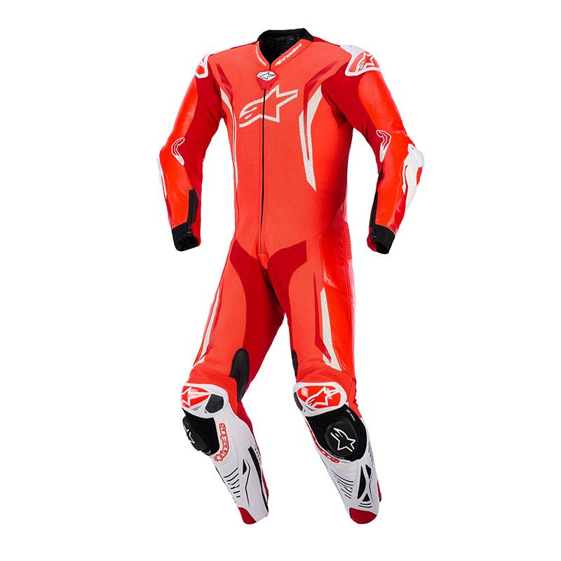 Tuta Pelle Intera ALPINESTARS GP TECH V5 - (Red Fluo/Bright Red/White)