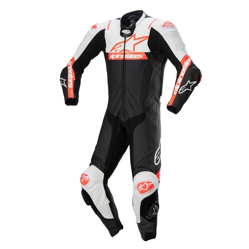 Tuta Pelle Intera ALPINESTARS MISSILE V2 WARD - (Black/White/Red Fluo)