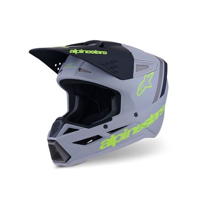 Casco Cross ALPINESTARS S-M3 RADIUM ECE2206 - (Gray/Black/Yellow Fluo Matt)
