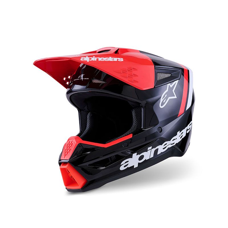 Casco Cross ALPINESTARS S-M3 RADIUM ECE2206 - (Black/Red Fluo/White Glossy)