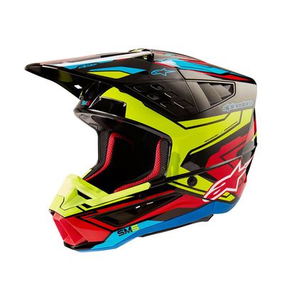 Casco Cross ALPINESTARS S-M5 ACTION 2 ECE2206 - (Black/Yellow Fluo/Red Glossy)