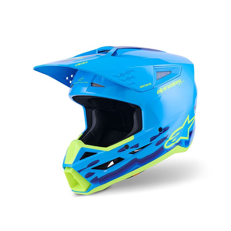 Casco Cross ALPINESTARS S-M3 FORCE ECE2206 - (Cyan Glossy)