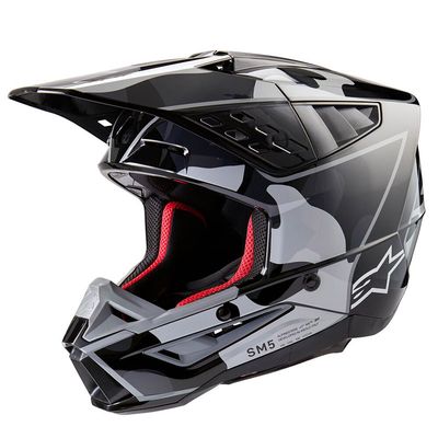 Casco Cross ALPINESTARS S-M5 ROVER 2 ECE2206 - (Black/Silver Glossy)