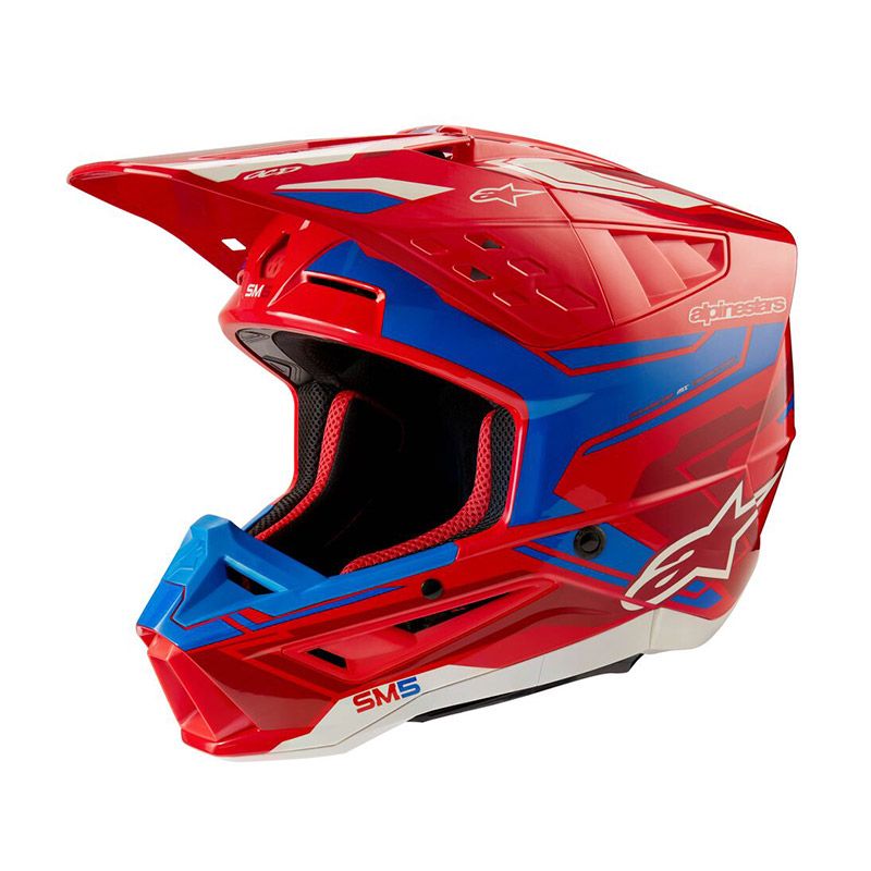 Casco Cross ALPINESTARS S-M5 ACTION 2 ECE2206 - (Red/Blue Glossy)