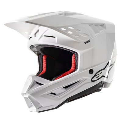 Casco Cross ALPINESTARS S-M5 SOLID ECE2206 - (White Glossy)