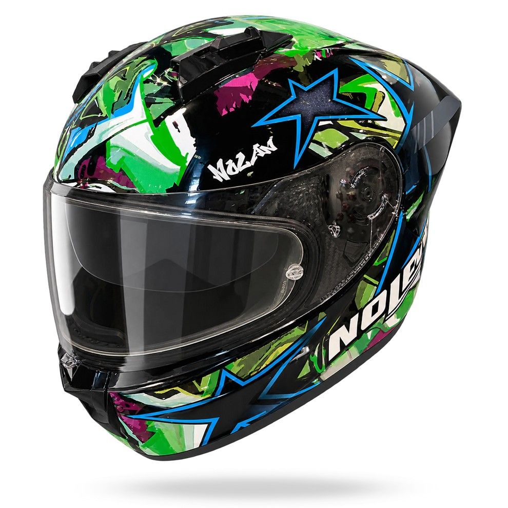 Casco Integrale NOLAN N60-6 SPORT CHICANE - (Nero/Multicolore Verde)