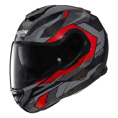 Casco Modulare NOLAN X-1005 ULTRA CARBON RITMO - (Carbonio/Rosso/Grigio Lava) Casco Modulare NOLAN X-1005 ULTRA CARBON RITMO - (Carbonio/Rosso/Grigio Lava)