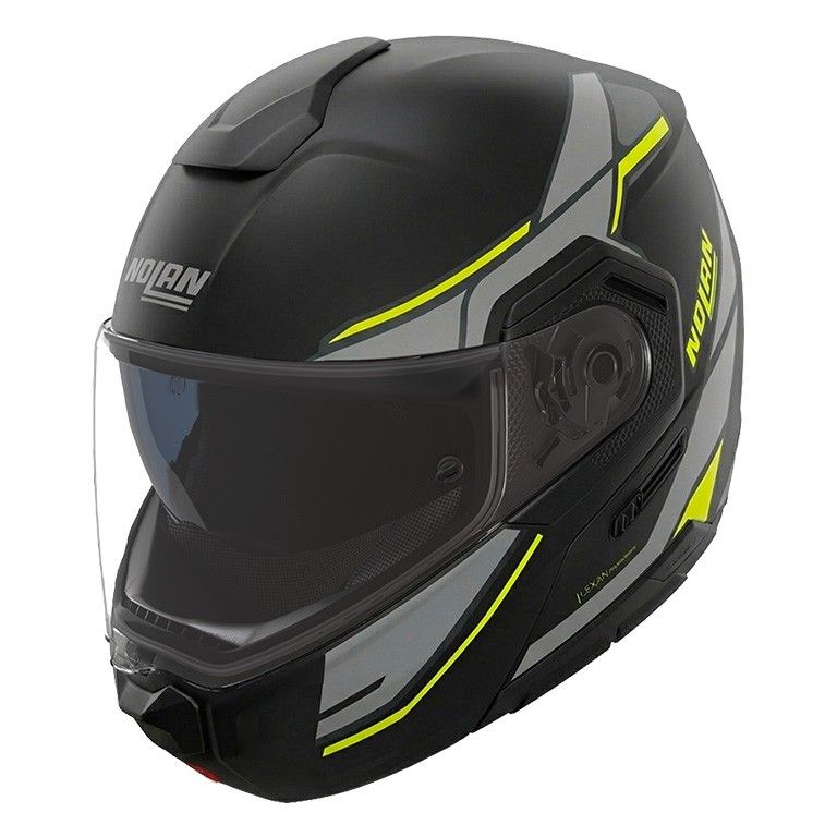 Casco Modulare NOLAN N90-3 SINCRONO - (Nero/Grigio Lava/Giallo Fluo)