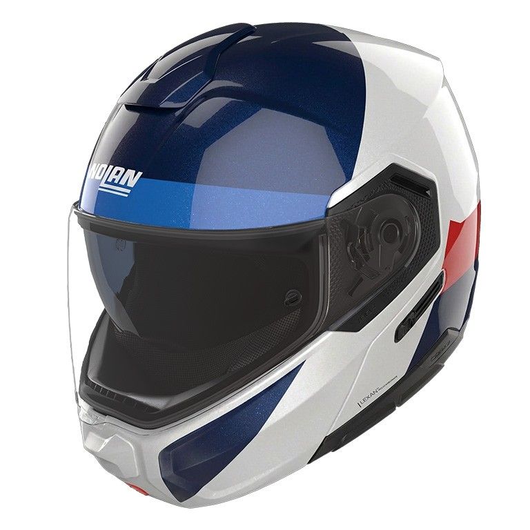 Casco Modulare NOLAN N90-3 BLOCCO - (Bianco/Blu/Rosso)