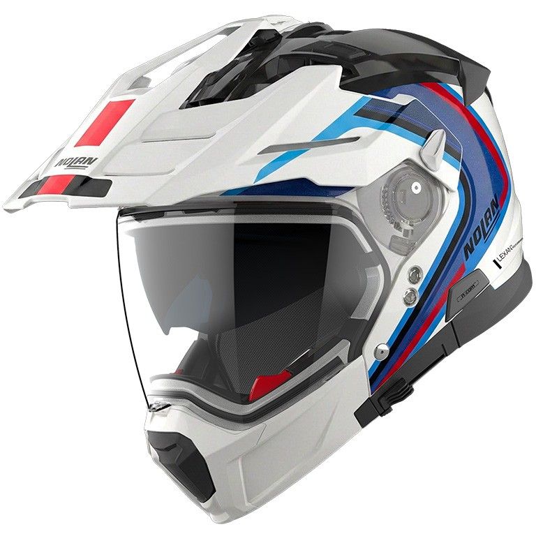 Casco Modulare Scomponibile NOLAN N70-3 X RADIANTE - (Bianco/Blu/Rosso) Casco Modulare Scomponibile NOLAN N70-3 X RADIANTE - (Bianco/Blu/Rosso)