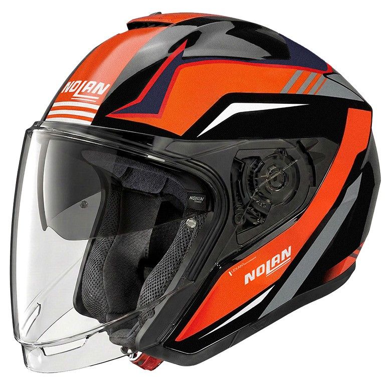Casco Jet NOLAN N40-6 PIEGA - (Nero/Arancione/Blu) Casco Jet NOLAN N40-6 PIEGA - (Nero/Arancione/Blu)