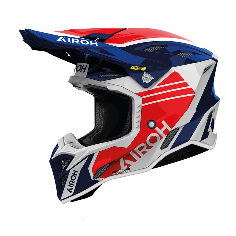 Casco Cross AIROH AVIATOR FACTORY ATLAN - (Red/Blue Gloss)
