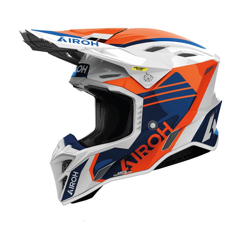 Casco Cross AIROH AVIATOR FACTORY ATLAN - (Orange/Blue Gloss)
