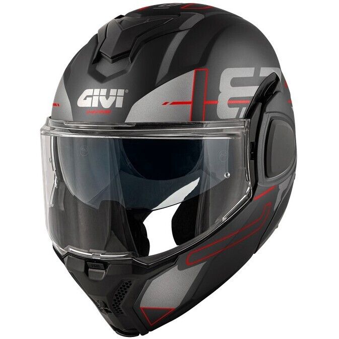 Casco Modulare Ribaltabile GIVI X36 VERTIGO - (Matt Black/Red) Casco Modulare Ribaltabile GIVI X36 VERTIGO - (Matt Black/Red)