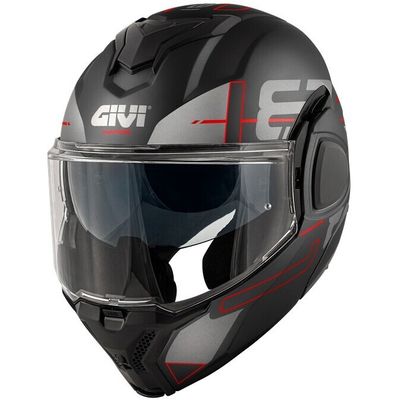 Casco Modulare Ribaltabile GIVI X36 VERTIGO - (Matt Black/Red)