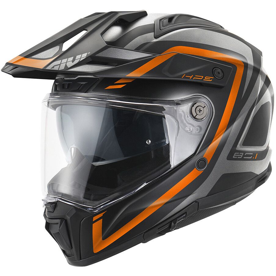 Casco Integrale Enduro GIVI 80.1 FIBER APEX - (Matt Titanium/Black/Orange) Casco Integrale Enduro GIVI 80.1 FIBER APEX - (Matt Titanium/Black/Orange)