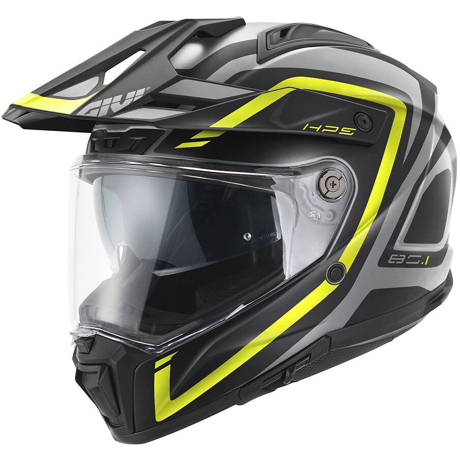 Casco Integrale Enduro GIVI 80.1 FIBER APEX - (Matt Grey/Black/Yellow)