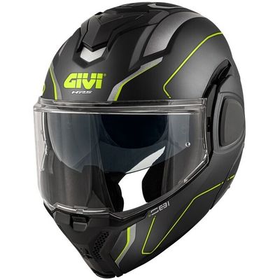 Casco Modulare Ribaltabile GIVI X36 FIBER PULSE - (Matt Black/Silver/Yellow) Casco Modulare Ribaltabile GIVI X36 FIBER PULSE - (Matt Black/Silver/Yellow)
