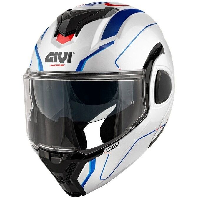 Casco Modulare Ribaltabile GIVI X36 FIBER PULSE - (White/Blue/Red)