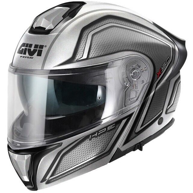 Casco Modulare GIVI X50 FIBER HOLOGRAM - (Silver/Black/Metallic Titanium/Red)