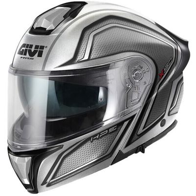 Casco Modulare GIVI X50 FIBER HOLOGRAM - (Silver/Black/Metallic Titanium/Red)