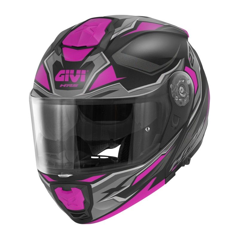 Casco Modulare GIVI X27 SECTOR - (Matt Black/Titanium/Fuchsia)