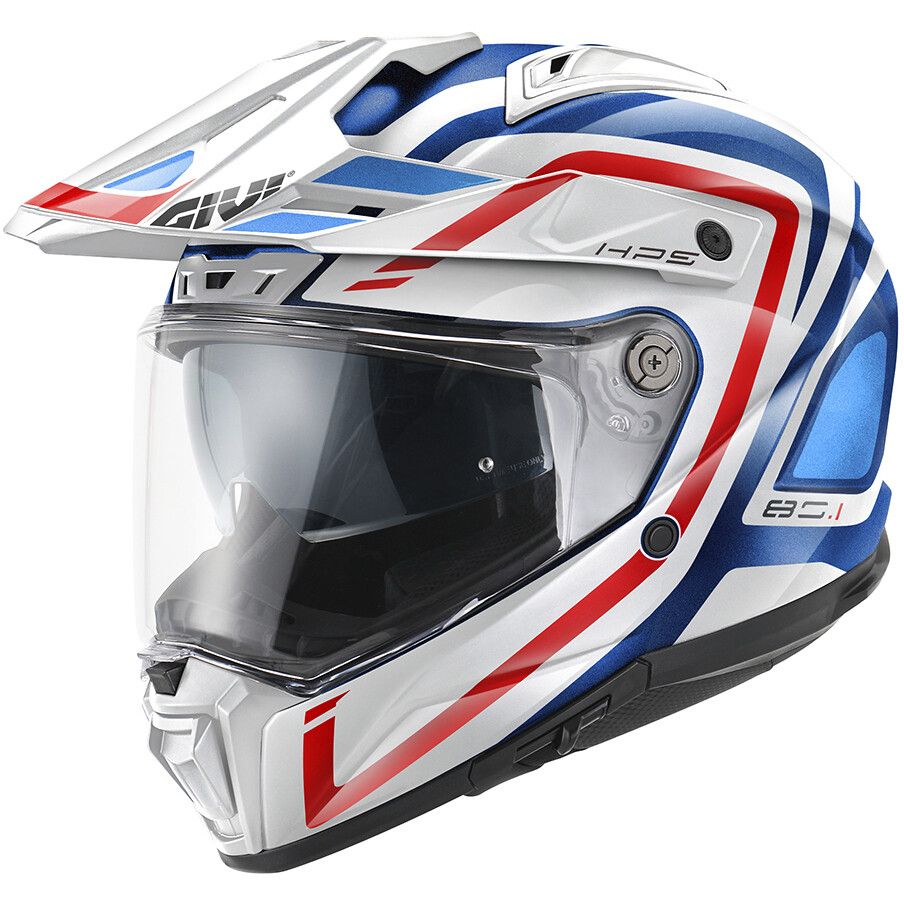Casco Integrale Enduro GIVI 80.1 FIBER APEX - (Blue/White/Red) Casco Integrale Enduro GIVI 80.1 FIBER APEX - (Blue/White/Red)