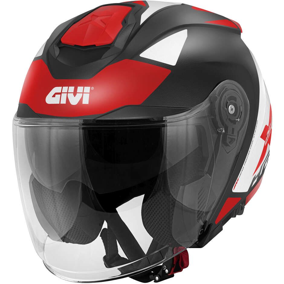 Casco Jet GIVI X25 TARGET - (Black/White/Red) Casco Jet GIVI X25 TARGET - (Black/White/Red)