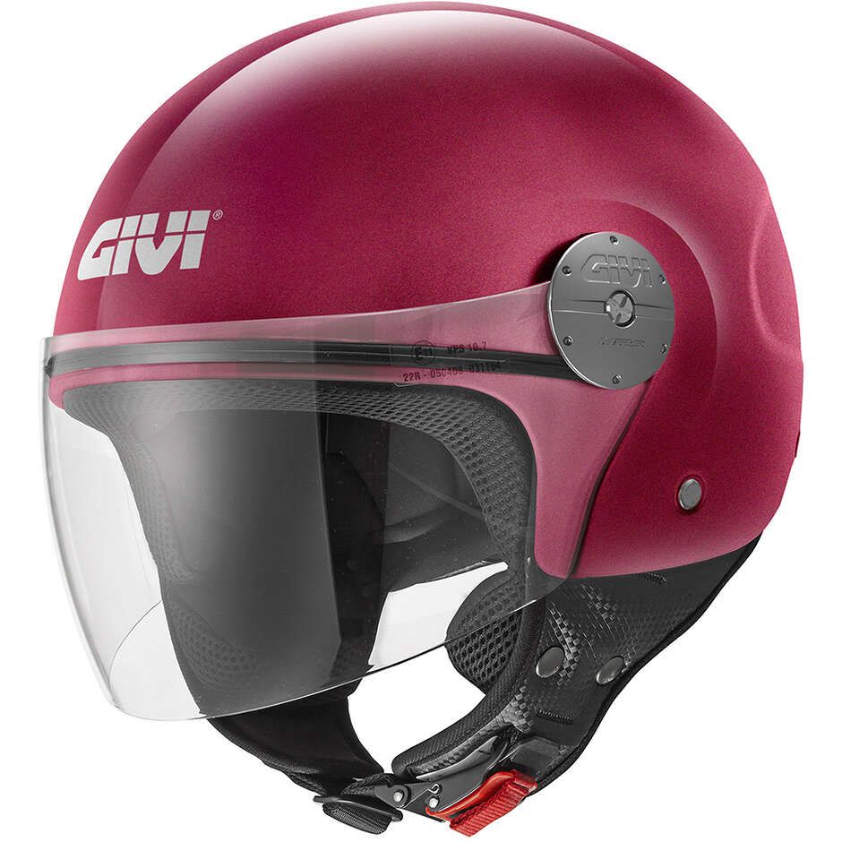 Casco Jet GIVI 10.7 EVO SOLID COLOR - (Burgundy)