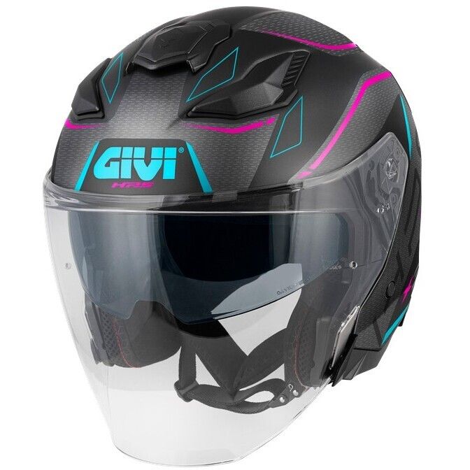 Casco Jet GIVI X31 IMPACT hps - (Matt Black/Dark Titanium/Fuchsia/Blue ) Casco Jet GIVI X31 IMPACT hps - (Matt Black/Dark Titanium/Fuchsia/Blue )