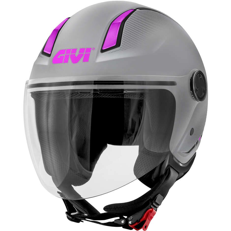 Casco Jet GIVI 11.7 SOLID COLOR - (Matt Silver/Fucsia) Casco Jet GIVI 11.7 SOLID COLOR - (Matt Silver/Fucsia)
