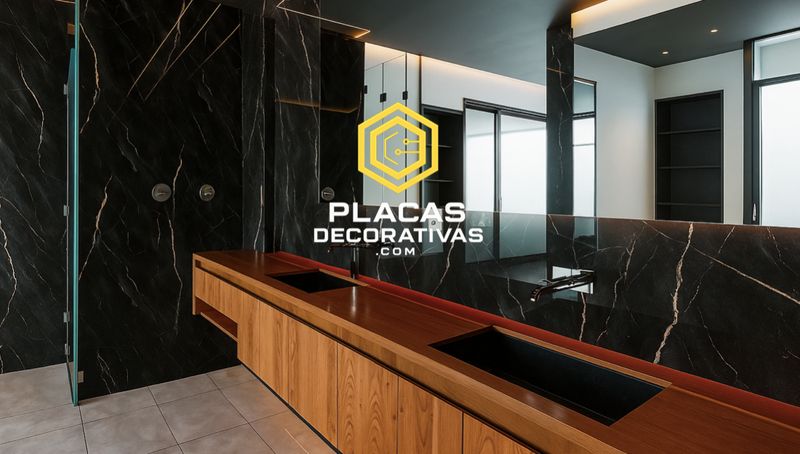 MÁRMOL NEGRO | Acabado: Brillante | Placa decorativa