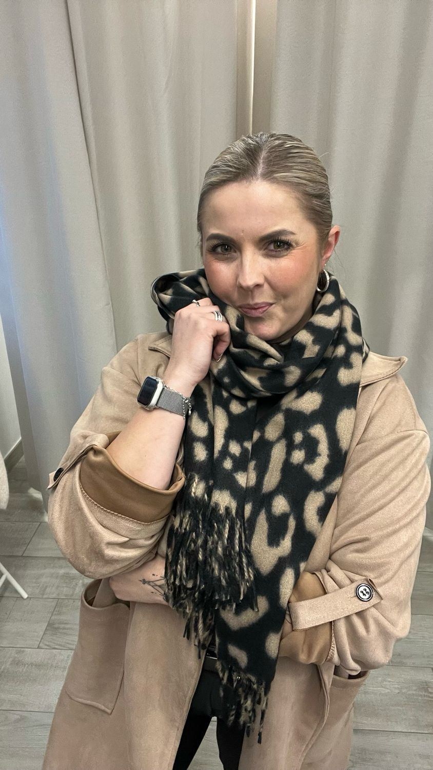 Leo Schal - Schwarz mit Beige