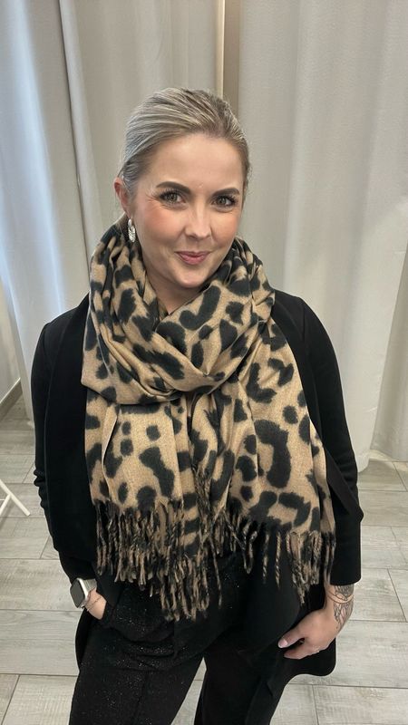 Leo Schal - beige mit Schwarz