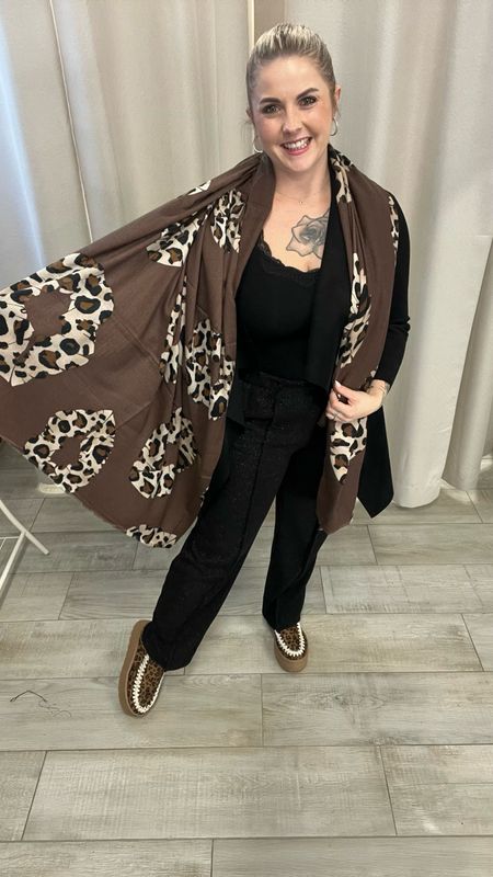 Schal kussi Leoprint - BRAUN